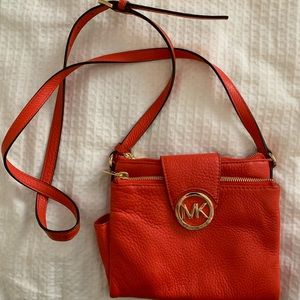 Brand New orange Michael Kors travel cross body